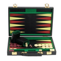 Black Backgammon Set in Leatherette - Medium